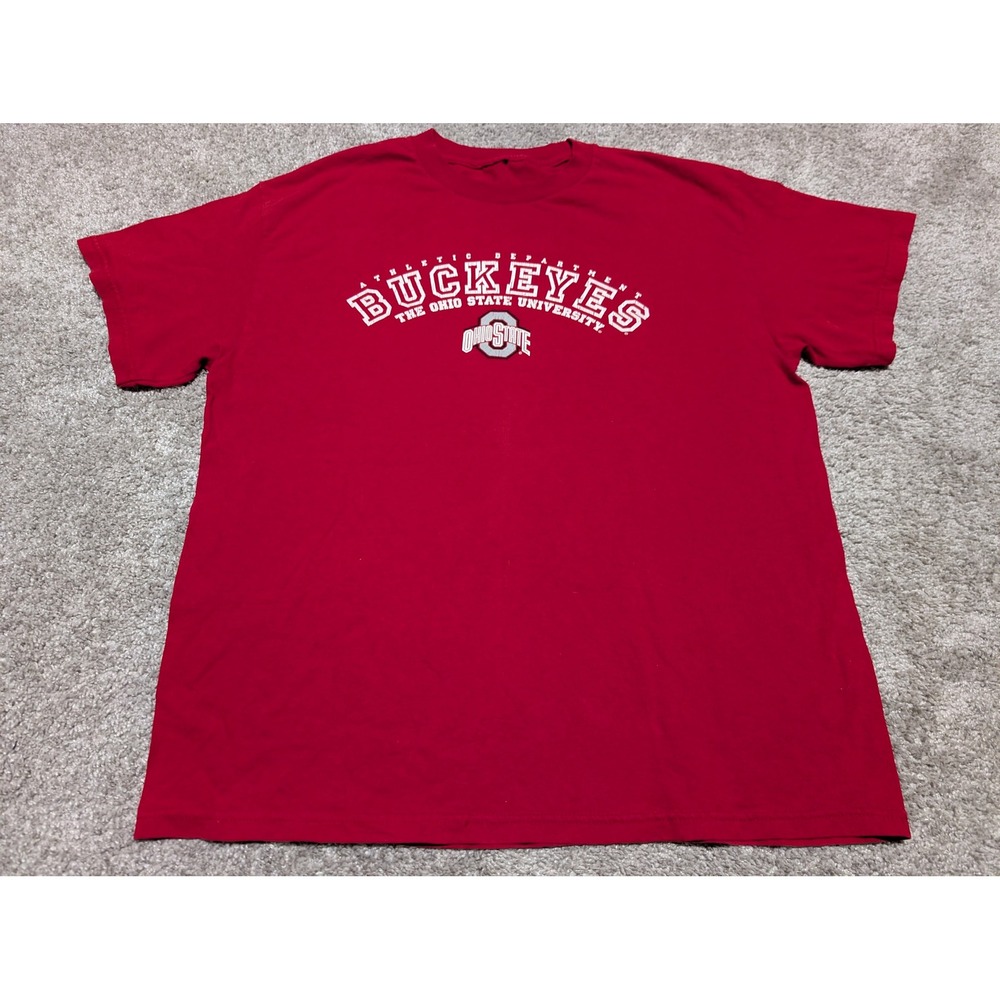 Ohio State Buckeyes T-Shirt L‎ Red OSU Athletic Dept Graphic Tee Short Slv